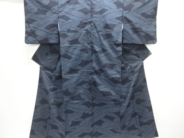 JAPANESE KIMONO / ANTIQUE KIMONO / SILK / TOKAMACHI TSUMUGI / WOVEN LEAVES